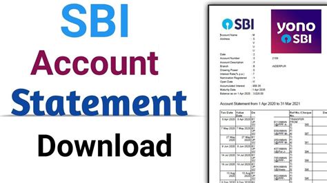 how to get bank statement online sbi yono