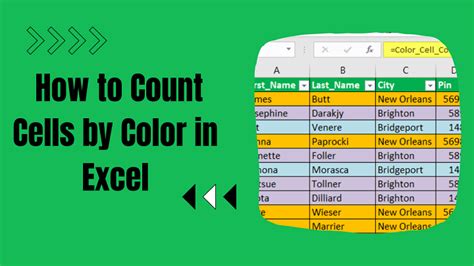 How To Get Cell Color Number In Excel