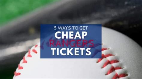 how to get cheap rangers tickets