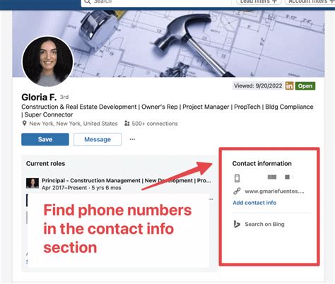 how to get contact number from linkedin