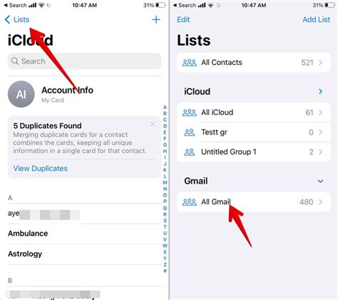 how to get contacts saved on gmail to iphone