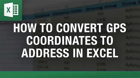 how to get coordinates from an address in excel