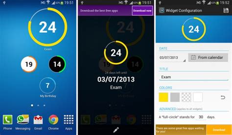 how to get countdown widget on android