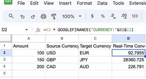 how to get currency exchange rate in google sheets