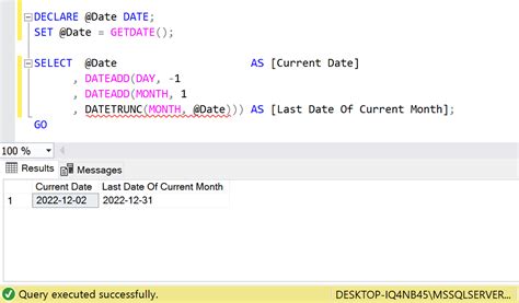 how to get current month in sql server