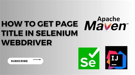how to get current page title in selenium webdriver