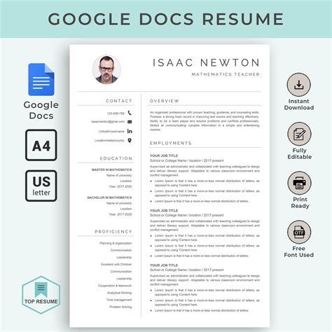 how to get cv template google docs