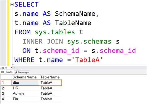 how to get database schema in sql server
