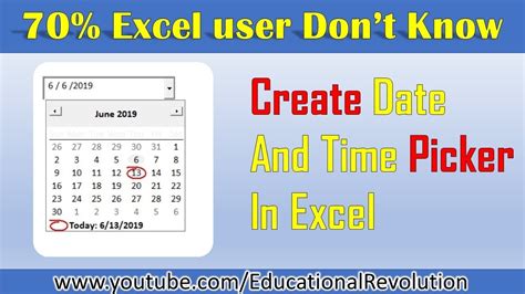 how to get date and time picker in excel