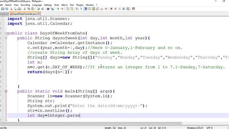 how to get day from date in java using calendar