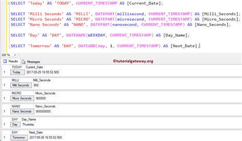how to get day from timestamp in sql