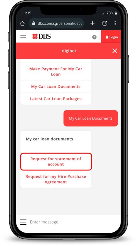 how to get dbs loan statement