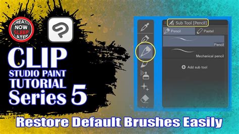 How To Get Default Brushes Back In Clip Studio Paint