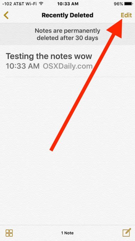 how to get deleted notes apple