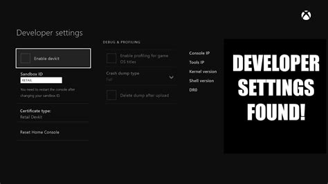 How To Get Developer Settings On Xbox One
