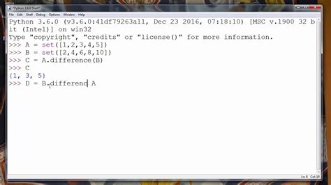 how to get difference of two sets in python