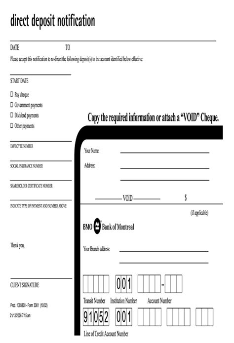 how to get direct deposit form bmo app