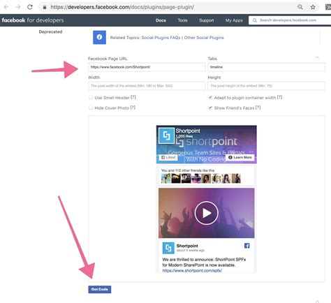 how to get embed code from facebook page