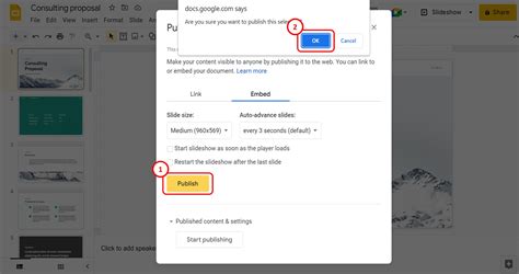 how to get embed code from google slides