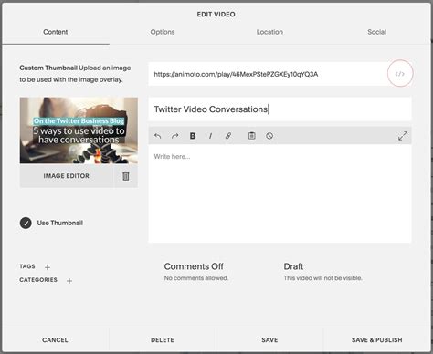 how to get embedded video link from website