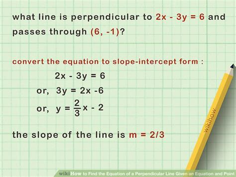 how to get equation of perpendicular line