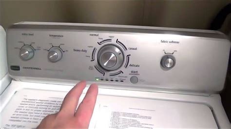 how to get error codes on maytag centennial washer