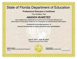 how to get esol certification in florida