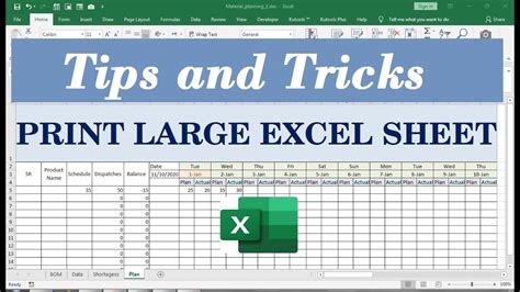 how to get excel document on one page