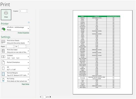 how to get excel spreadsheet to print on one page