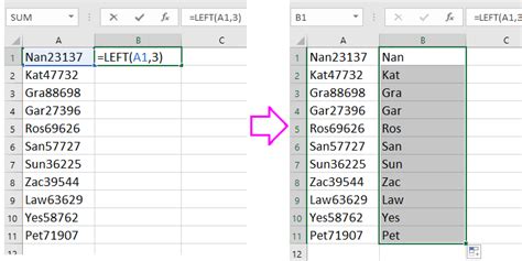 how to get first 4 characters of a string in excel