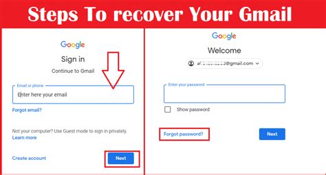how to get forgot password option in gmail