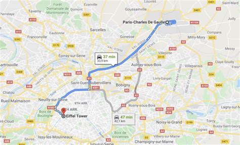 how to get from charles de gaulle to eiffel tower