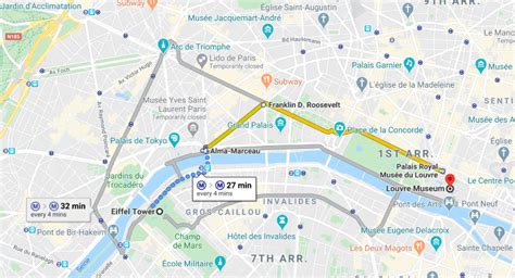 how to get from eiffel tower to louvre