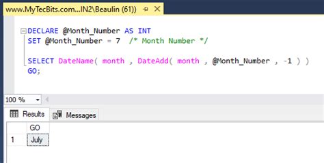 how to get full month name in sql server