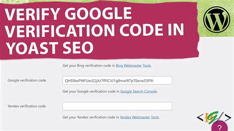how to get google verification code for yoast seo