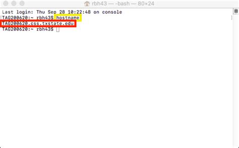 how to get hostname in mac terminal