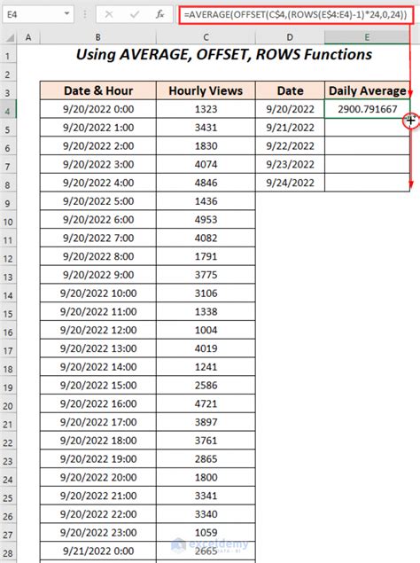 how to get hourly data in excel