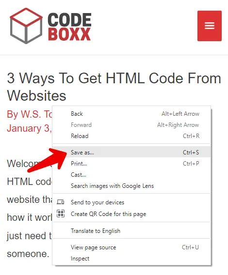 how to get html code from page