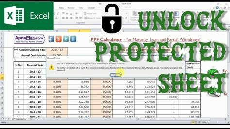 how to get into a protected excel sheet