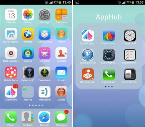 how to get ios theme on android