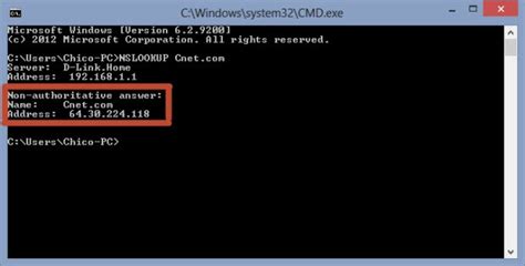 how to get ip address from domain name in cmd