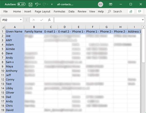 how to get iphone contacts in excel