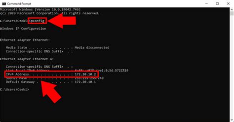 how to get ipv4 address using cmd