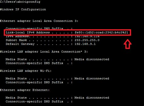how to get ipv6 address in windows