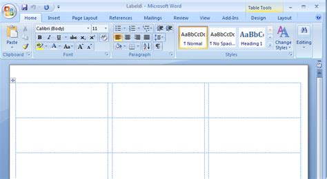 how to get label format on word