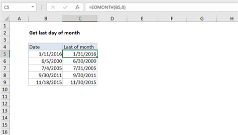 how to get last day of year in excel