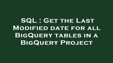 how to get last modified date of table in sql server