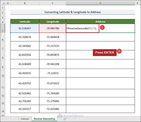 how to get latitude and longitude of multiple addresses in excel