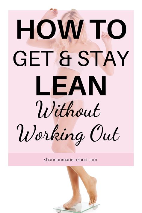 how to get lean without working out