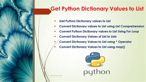 how to get list of values from dictionary python